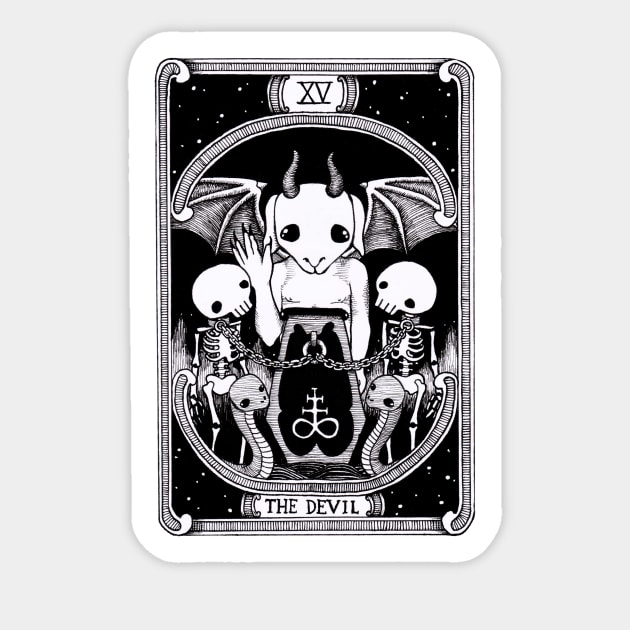 The Devil Tarot card Sticker by Marcies Art Place